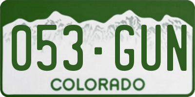 CO license plate 053GUN