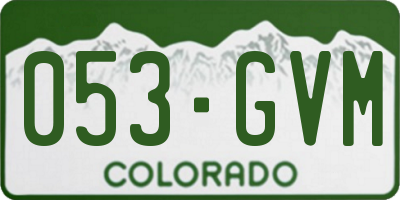 CO license plate 053GVM