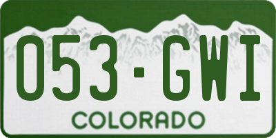 CO license plate 053GWI