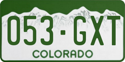 CO license plate 053GXT
