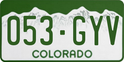 CO license plate 053GYV