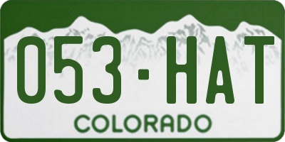 CO license plate 053HAT
