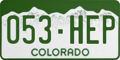 CO license plate 053HEP