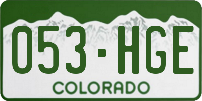 CO license plate 053HGE