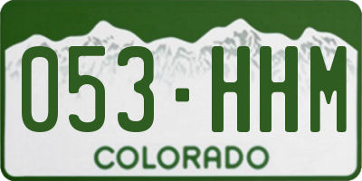 CO license plate 053HHM