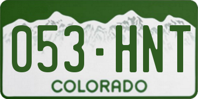 CO license plate 053HNT