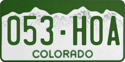 CO license plate 053HOA