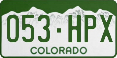 CO license plate 053HPX