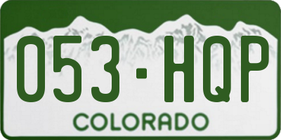 CO license plate 053HQP