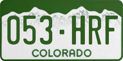 CO license plate 053HRF