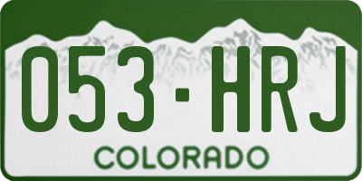 CO license plate 053HRJ
