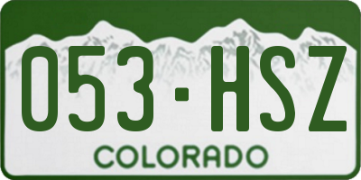 CO license plate 053HSZ