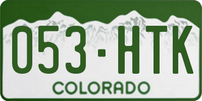 CO license plate 053HTK