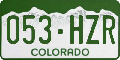 CO license plate 053HZR