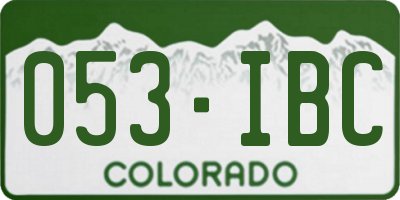 CO license plate 053IBC