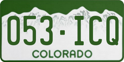 CO license plate 053ICQ