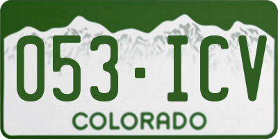 CO license plate 053ICV