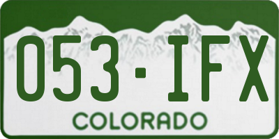 CO license plate 053IFX