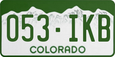 CO license plate 053IKB