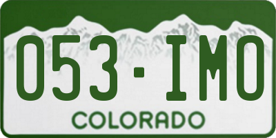 CO license plate 053IMO