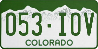 CO license plate 053IOV