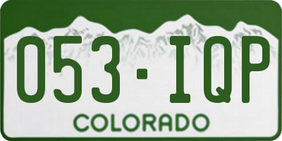 CO license plate 053IQP