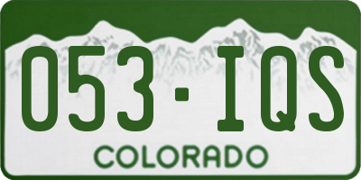 CO license plate 053IQS