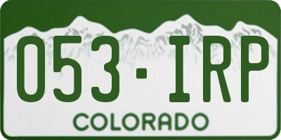 CO license plate 053IRP