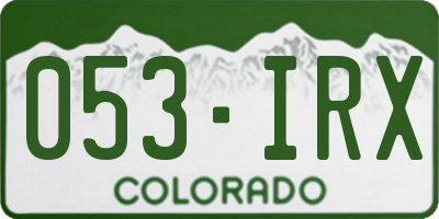 CO license plate 053IRX