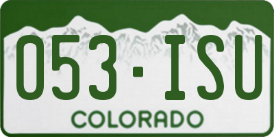 CO license plate 053ISU