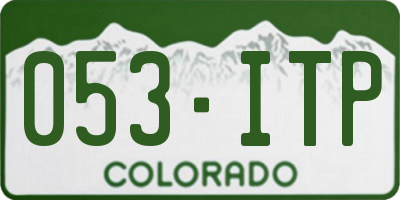 CO license plate 053ITP