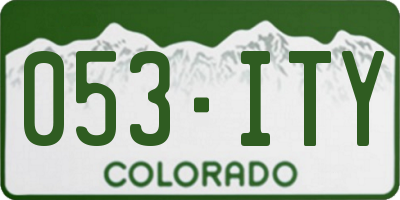 CO license plate 053ITY