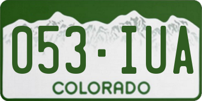 CO license plate 053IUA