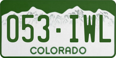CO license plate 053IWL