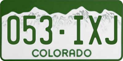 CO license plate 053IXJ