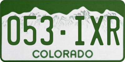 CO license plate 053IXR
