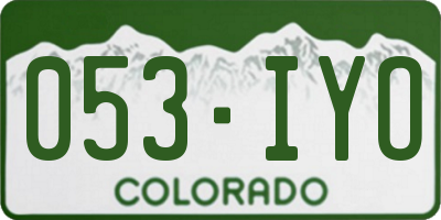 CO license plate 053IYO