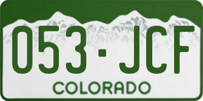 CO license plate 053JCF