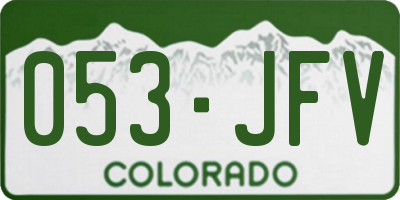 CO license plate 053JFV