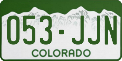 CO license plate 053JJN