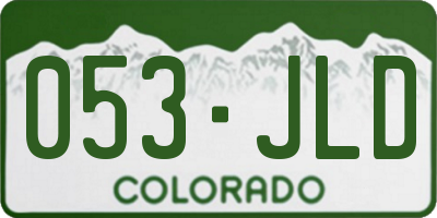 CO license plate 053JLD