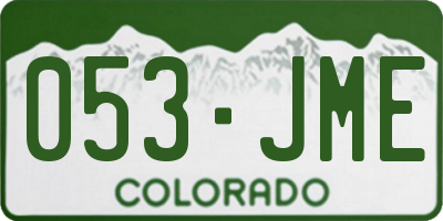 CO license plate 053JME