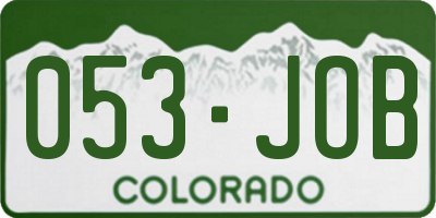 CO license plate 053JOB