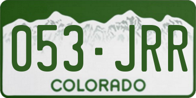 CO license plate 053JRR