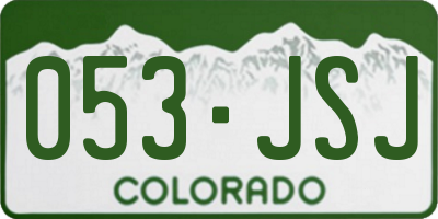CO license plate 053JSJ