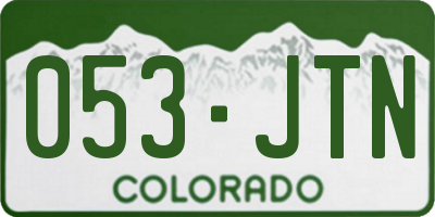 CO license plate 053JTN