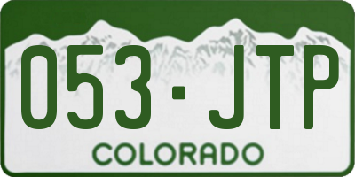 CO license plate 053JTP