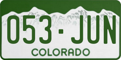CO license plate 053JUN