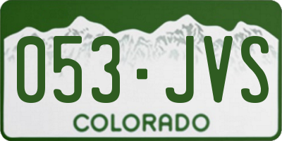 CO license plate 053JVS