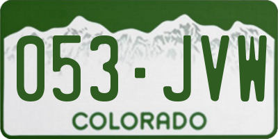 CO license plate 053JVW